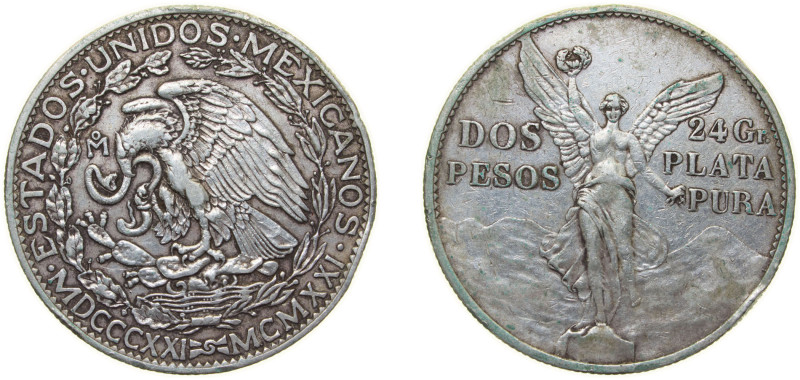 Mexico United Mexican States 1921 Mo 2 Pesos (100th Anniversary of Independence ...