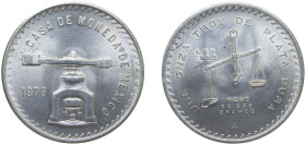 Mexico United Mexican States 1979 Mo 1 Onza (Medallic Silver Bullion Coinage) Silver (.925) Mexico City Mint (4508000) 33.625g BU KM M49b.3