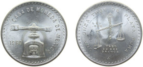 Mexico United Mexican States 1980 Mo 1 Onza (Medallic Silver Bullion Coinage) Silver (.925) Mexico City Mint (6104000) 33.625g BU KM M49b.5