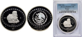 Mexico United Mexican States 1997 Mo 5 Pesos (Vasija - 1 oz Silver Bullion) Silver (.999) Mexico City Mint (1800) 31.11g PCGS PR 68 KM 621