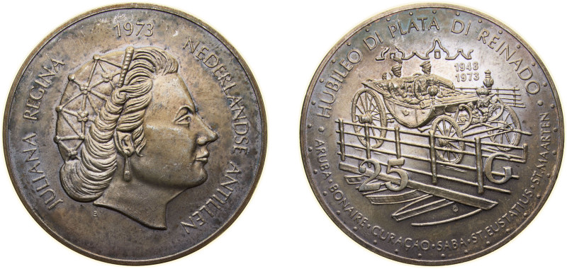 Netherlands Antilles Dutch colony 1973 25 Gulden - Juliana (25 Years of Reign) S...