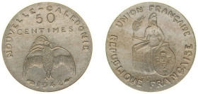 New Caledonia French Overseas Territory 1948 50 Centimes (Essai) Bronze-nickel Paris Mint (1100) 2.7g SP KM E1 Lec 19 Lec 20