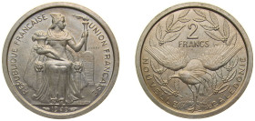 New Caledonia French Overseas Territory 1949 2 Francs (Essai) Copper-nickel Paris Mint (2000) 9.72g SP KM E9 Lec 54