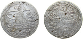 Ottoman Empire AH 1143 (1731) Kurus - Mahmud I Billon (.465 silver) Konstantiniyye Mint 22.4g VF KM 211