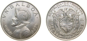 Panama Republic 1966 1 Balboa Silver (.900) (Copper .100) San Francisco Mint (200000) 26.73g BU KM 27