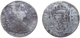 Peru Spanish colony 1798 LIMAE IJ 8 Reales - Carlos IV Silver (.896) Lima Mint (4654000) 26.9g VF KM 97