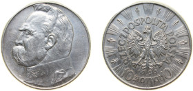 Poland First Republic 1935 10 Złotych (Józef Piłsudski) Silver (.750) (1670000) 22g AU Y 29 Schön 28