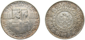 Poland People's Republic 1966 MW 100 Złotych (Polish Millennium bust; Trial Strike) Silver (.900) Warsaw Mint (31000) 20g UNC KM Pr146 ParM P349a Fisc...