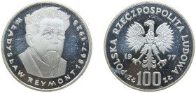 Poland People's Republic 1977 MW 100 Złotych (Władyslaw Reymont) Silver (.625) Warsaw Mint (20150) 16.5g PF Y 89 ParM 278 Fischer Po K011