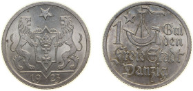 Poland Free city of Danzig Polish states 1923 1 Gulden Silver (.750) Berlin Mint (2500000) 5g UNC KM 145