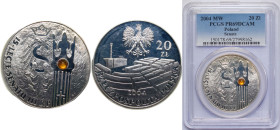 Poland Third Republic 2004 MW 20 Złotych (Polish Senate) Silver (.925) (with amber) Warsaw Mint (67000) 28.28g PCGS PR69 Top Pop Y 504