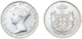 Portugal Kingdom 1846 500 Réis - Maria II Silver (.91666) Lisbon Mint (74000) 14.8g XF KM 471 Gomes M2 39