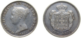 Portugal Kingdom 1851 500 Réis - Maria II Silver (.91666) Lisbon Mint (155000) 14.8g VF KM 471 Gomes M2 39