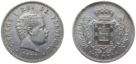 Portugal Kingdom 1891 200 Réis - Carlos I Silver (.917) (2365000) 5g XF KM 534 Gomes C1 08