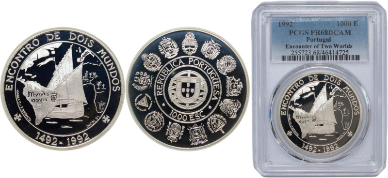 Portugal Third Republic 1992 INCM 1000 Escudos (Encounter of Two Worlds, Proof I...