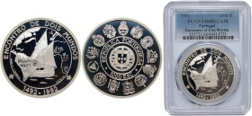 Portugal Third Republic 1992 INCM 1000 Escudos (Encounter of Two Worlds, Proof Issue) Silver (.925) Lisbon Mint (50000) 27g PCGS PR 68 KM 657a