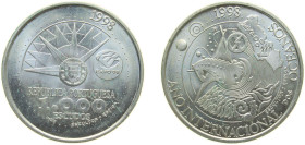 Portugal Third Republic 1998 INCM 1000 Escudos (International Year of Oceans) Silver (.500) Lisbon Mint (1800000) 27g UNC KM 707 Gomes R 163.01