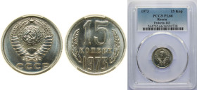 Russia Soviet Union 1973 15 Kopecks (15 orbits) Nickel brass 2.5g PCGS PL 66 Y 131 Schön 80