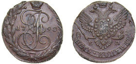 Russia Russian Empire 1790 ЕМ 5 Kopecks - Ekaterina II (ЕМ) Copper Ekaterinburg Mint (39994800) 44.7g AU C 59.1 C 59.3