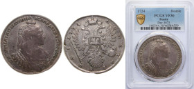 Russia Russian Empire 1734 Ruble - Anna Silver (.802) Moscow Mint 25.85g PCGS VF 30 KM 197