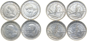 San Marino Republic 1935-1938 R 5 Lire (4 Lots) Silver (.835) Rome Mint 5g AU KM 9