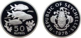 Seychelles Republic 1978 50 Rupees (Conservation, Squirrel fish) Silver (.925) Royal Mint (4281) 28.28g PF KM 39 Schön 39a