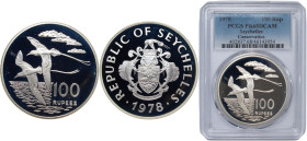 Seychelles Republic 1978 100 Rupees (Conservation, Two white-tailed Tropic birds) Silver (.925) Royal Mint (4075) 31.65g PCGS PR 68 KM 40 Schön 40