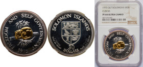 Solomon Islands 1975 30 Dollars - Freedom and Self Government (Fantasy items) Silver (.999) Letcher Mint (40000) 24g NGC PF 66 X 1