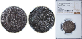 Spain Kingdom ND (1497-1504) P Real - Ferdinand V and Isabella I Silver (.931) Segovia Mint 3.4g NGC XF 45