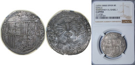Spain Kingdom ND (1497-1566) S 4 Reales - Ferdinand V and Isabella I Silver (.931) Seville Mint 13g NGC Clipped Cal 211