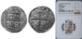 Spain Kingdom ND (1566-1588) S D 1 Real - Felipe II Silver (.931) Seville Mint 3.29g NGC XF Cleaned