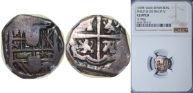 Spain Kingdom 1598-1665 1 Real - Felipe III or Felipe IV Silver 2.9g NGC Clipped