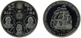 Spain Kingdom 1995 M 25 ECU (Santisima Trinidad ship) Silver (.925) Madrid Mint (8587) 168.75g PF X M19