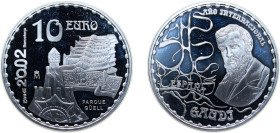 Spain Kingdom 2002 M 10 Euro (Gaudí - Park Güell) Silver (.925) Madrid Mint (25000) 27g PF KM 1084