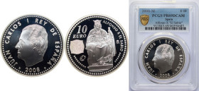 Spain Kingdom 2008 M 10 Euro - Juan Carlos I (Alfonso X "El Sabio") Silver (.925) Madrid Mint (20000) 27g PCGS PR69 Top Pop KM 1203