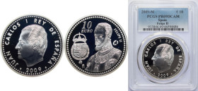 Spain Kingdom 2009 M 10 Euro - Juan Carlos I (Felipe II) Silver (.925) Madrid Mint (18000) 27g PCGS PR69 Top Pop KM 1214