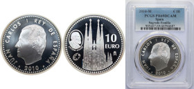 Spain Kingdom 2010 M 10 Euro - Juan Carlos I (Gaudi's Sagrada Familia) Silver (.925) Madrid Mint (12000) 27g PCGS PR 69 KM 1169