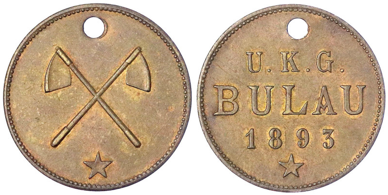 Münzen der Kolonien und Nebengebiete
Deutsch-Ostafrika
Messingmarke 1893. U.K....