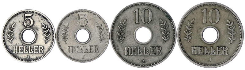 Münzen der Kolonien und Nebengebiete
Deutsch-Ostafrika
4 X Lochgeld: 5 Heller ...