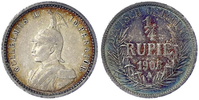 Münzen der Kolonien und Nebengebiete
Deutsch-Ostafrika
1/4 Rupie 1906 A. sehr ...
