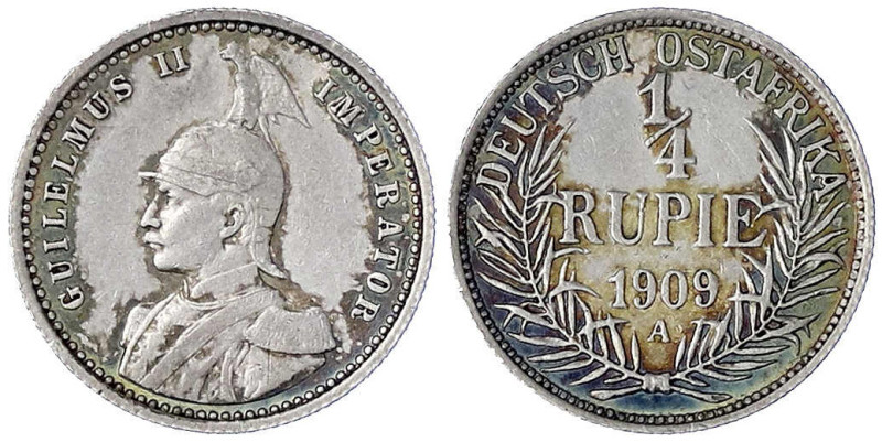 Münzen der Kolonien und Nebengebiete
Deutsch-Ostafrika
1/4 Rupie 1909 A. sehr ...