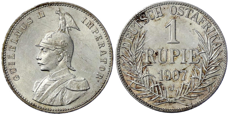 Münzen der Kolonien und Nebengebiete
Deutsch-Ostafrika
Rupie 1907 J. fast Stem...