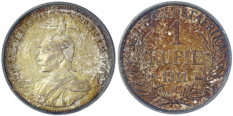 Münzen der Kolonien und Nebengebiete
Deutsch-Ostafrika
1 Rupie 1911 J. Erstabs...