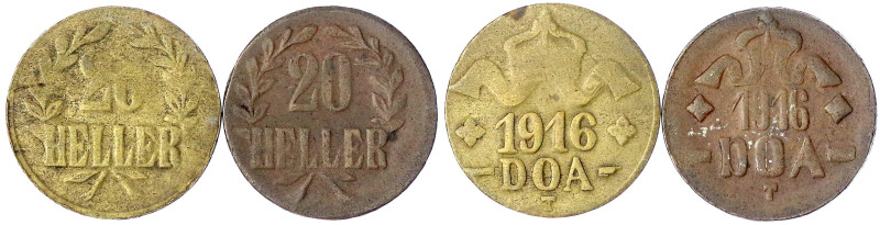 Münzen der Kolonien und Nebengebiete
Deutsch-Ostafrika
2 Stück: 20 Heller 1916...