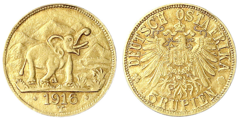 Münzen der Kolonien und Nebengebiete
Deutsch-Ostafrika
15 Rupien GOLD 1916 T. ...
