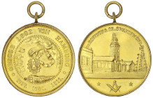 Münzen der Kolonien und Nebengebiete
Deutsch-Südwestafrika
Tragbare, vergoldete Bronzemedaille "1811" (geprägt 1911). Große Loge von Hamburg - Swako...