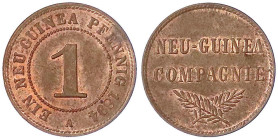 Kolonien und Nebengebiete
Deutsch-Neuguinea
Neuguinea Compagnie
1 Neuguinea Pfennig 1894 A. vorzüglich/Stempelglanz. Jaeger 701.