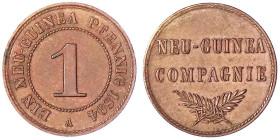 Kolonien und Nebengebiete
Deutsch-Neuguinea
Neuguinea Compagnie
1 Neuguinea Pfennig 1894 A. vorzüglich. Jaeger 701.