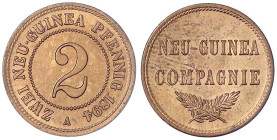 Kolonien und Nebengebiete
Deutsch-Neuguinea
Neuguinea Compagnie
2 Neuguinea-Pfennig 1894 A. vorzüglich/Stempelglanz. Jaeger 702.