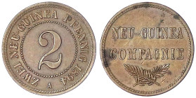 Kolonien und Nebengebiete
Deutsch-Neuguinea
Neuguinea Compagnie
2 Neuguinea-Pfennig 1894 A. sehr schön/vorzüglich. Jaeger 702.